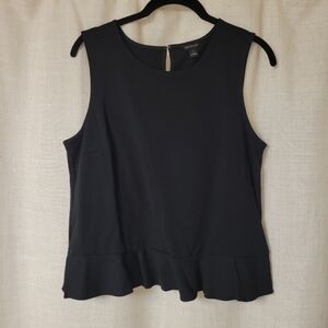 NWOT Ann Taylor Black Ruffle Hem Tank Top